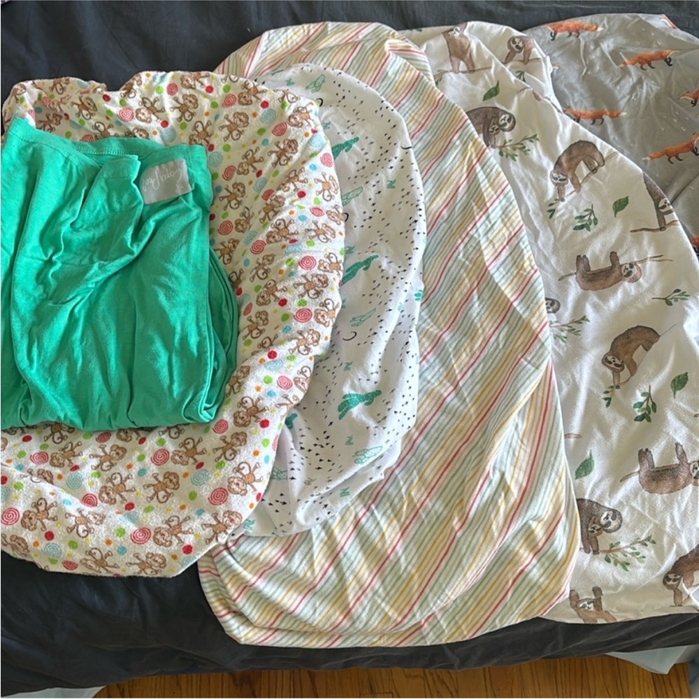 Cooper Pearl and other Bundle of 5 Crib/Changing table and Multi-Use Covers